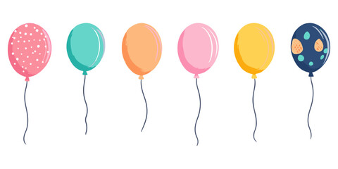 Set of colorful balloons on white background