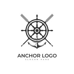 anchor logo icon design vector nautical ocean sea symbol illustration