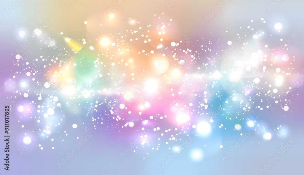 Aufkleber a transparent light effect with colored sparks and glow on an isolated background, bokeh lights of r
