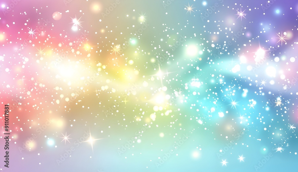Aufkleber a transparent light effect with colored sparks and glow on an isolated background, bokeh lights of r