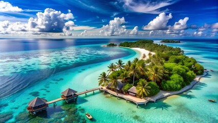 Obraz premium Sea and Resort Island. Perfect for: Travel and nature themes, Vacation promotions