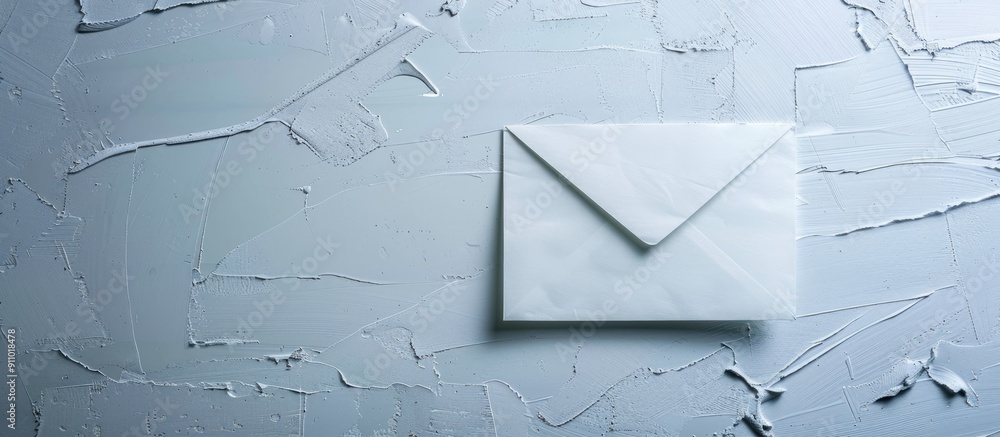 Aufkleber white background with an email envelope symbol in the center, perfect for copy space image.