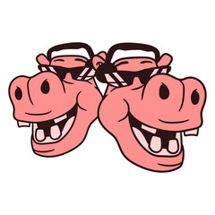 Music Party Two DJ Hippo Faces 2 Friends Team Laughing Crew Sunglasses Headphone Comic Cartoon Funny Techno Sound Dance Fun Time Deejay Love Cool Loud Sounds Club Disco Festival Concert Partying Lover