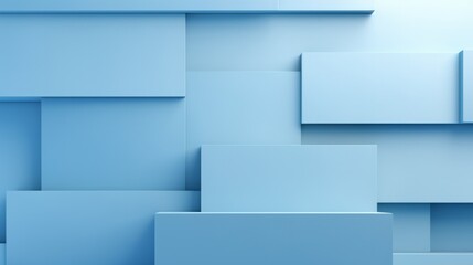 Abstract 3d rendering of a blue modern geometric background. Neural network ai generated art