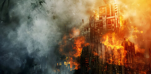 Burning Cityscape Illustration