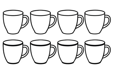 Plain Ceramic Mug Line Art Classic and Elegant Beverage Holder