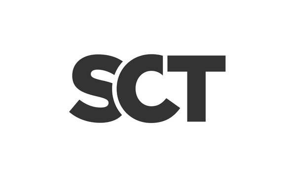 SCT logo design template with strong and modern bold text. Initial based vector logotype featuring simple and minimal typography. Trendy company identity.