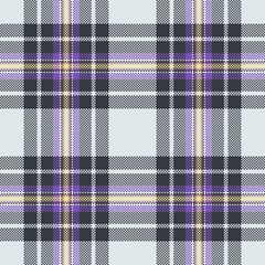 Elementary fabric pattern vector, sale check textile tartan. Style texture background seamless plaid in sterling silver and dark colors.