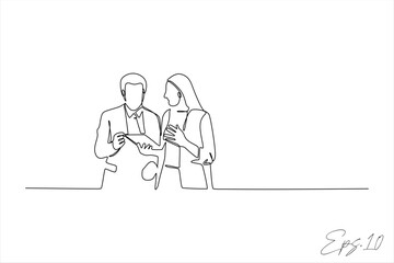 continuous line of businessmen discussing