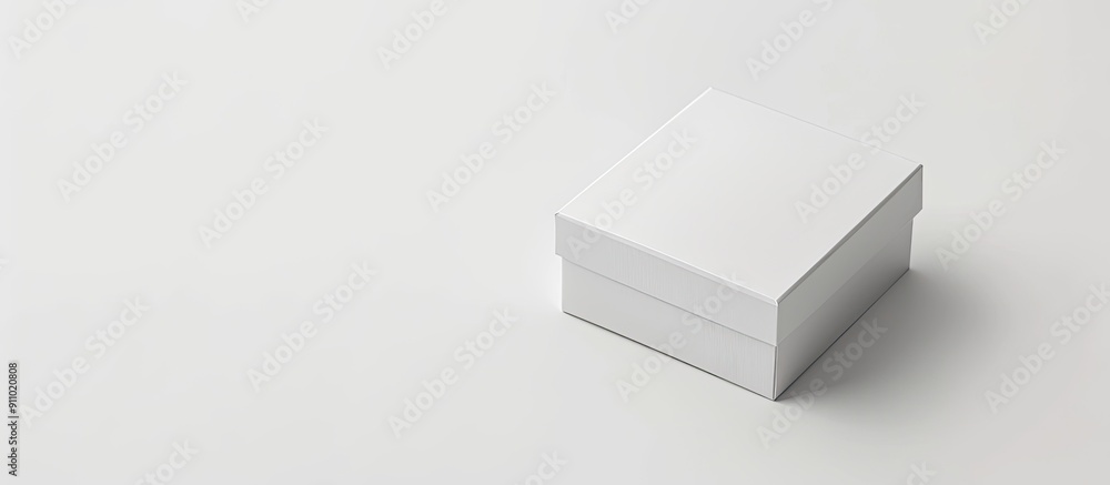 Poster isolated white box with a lid on a clean white background, suitable for use as a copy space image.