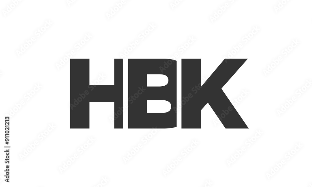 Poster hbk logo design template with strong and modern bold text. initial based vector logotype featuring s