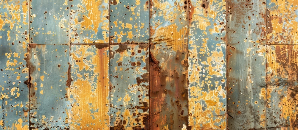 Poster rustic texture of weathered metal panel with space for overlaying an image. image with copy space