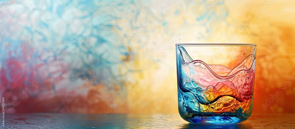 Poster vibrant ryukyu glass with a captivating and colorful design, perfect for artistic displays with a co