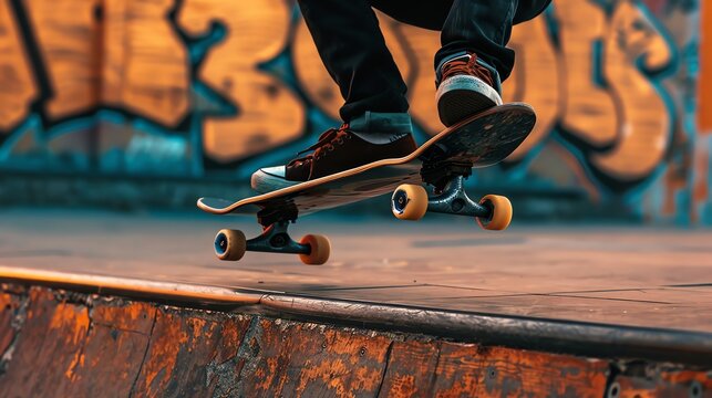 A skateboarder in mid-air doing a trick on a ramp.