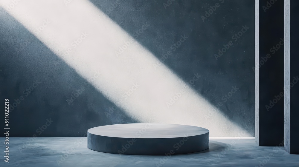 Poster minimal abstract scene background featuring a podium for product presentation