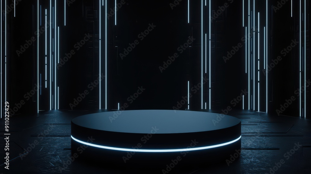 Poster minimal abstract scene background featuring a podium for product presentation