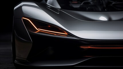 Concept car headlights closeup detail