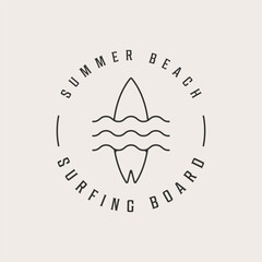 Vintage Surf club vector logo  template