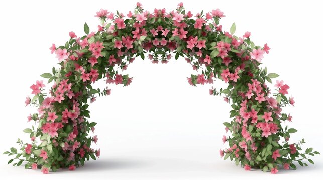 recommend clip art: 3D illustration of arch flowers isolated on white background