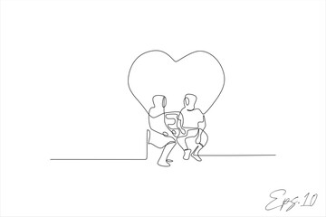 continuous line of a couple sitting together