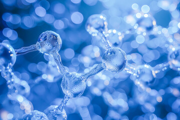 Molecule model structure is representing biomaterials and nanotechnology research