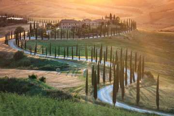 sunset in tuscany