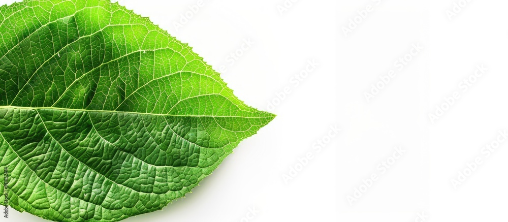 Poster green leaf template with ample copy space image.