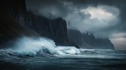 Obraz premium Dramatic Coastal Cliffs: A Breathtaking Landscape