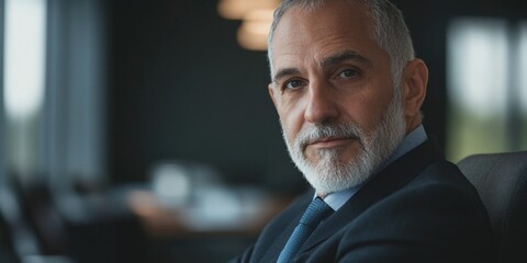 Fototapeta premium A business professional sitting in a chair, dressed in formal attire