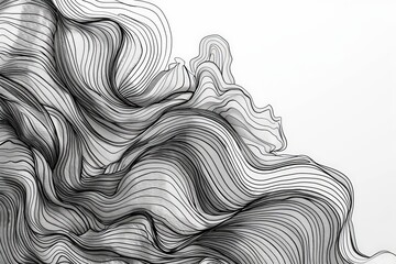 This abstract artwork features soft, flowing lines that create a wave-like pattern, evoking feelings of harmony, serenity, and elegance with its graceful, undulating forms.