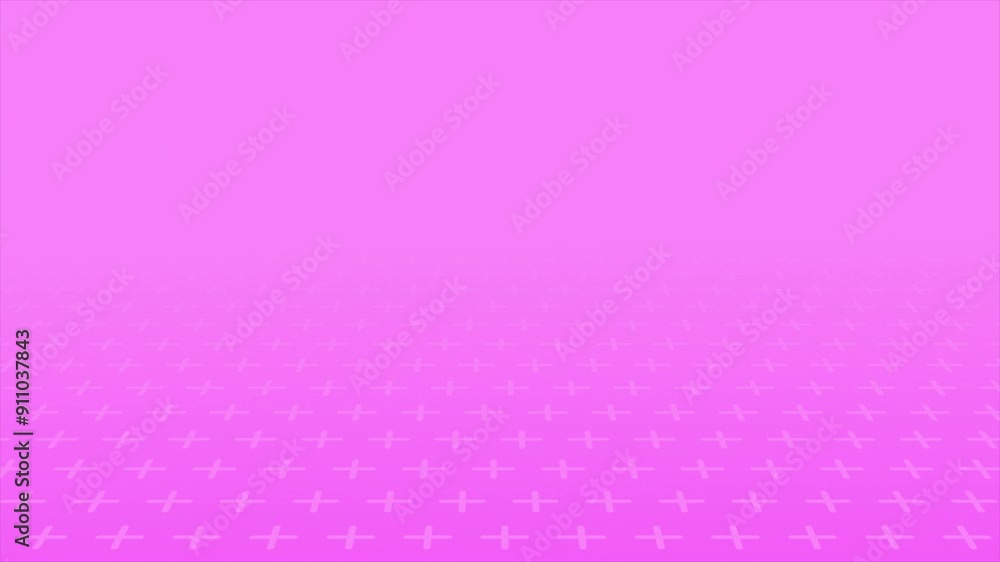 Poster pink color simple 3d space with plus pattern geometrical minimal looped background