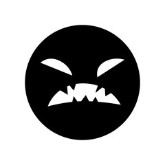 Halloween face icon vector. Scary face illustration sign. Funny Face symbol. Pumpkin face logo.