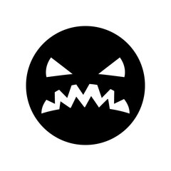 Halloween face icon vector. Scary face illustration sign. Funny Face symbol. Pumpkin face logo.