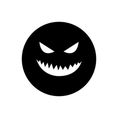 Halloween face icon vector. Scary face illustration sign. Funny Face symbol. Pumpkin face logo.