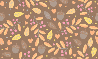 Seamless pattern with colorful autumn leaves. Vector illustration
