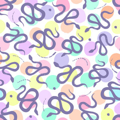 Seamless pattern with snakes.