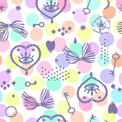 Vector hand drawn doodles seamless pattern.