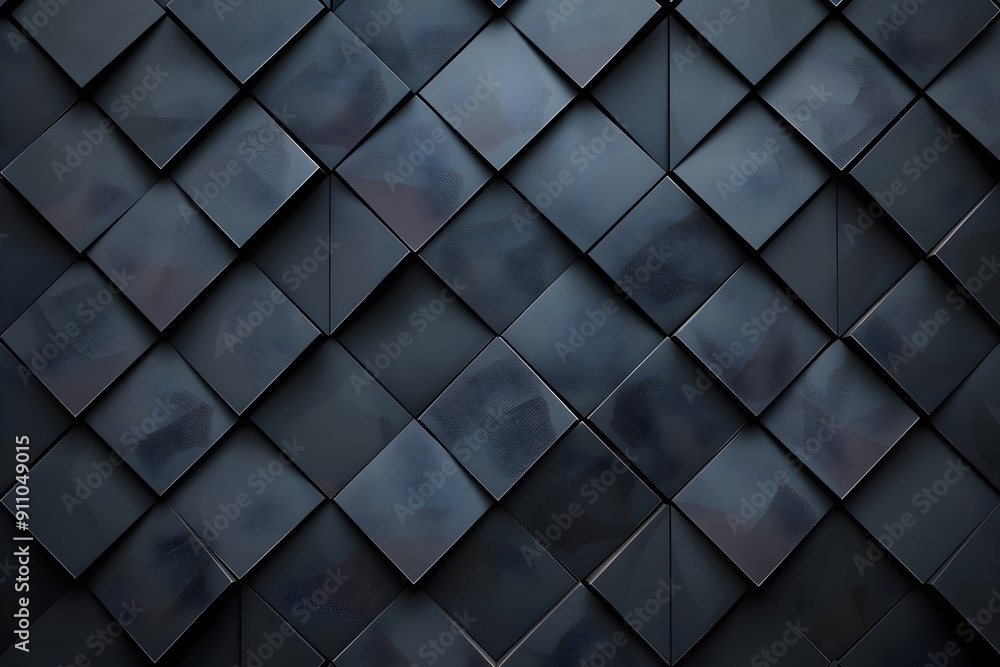 Aufkleber a seamless pattern of dark grey metal tiles with light reflecting off the surface, creating an abstr