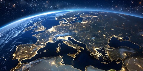 Europe at Night from Space