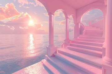 Pink Sunset Stairway to Heaven