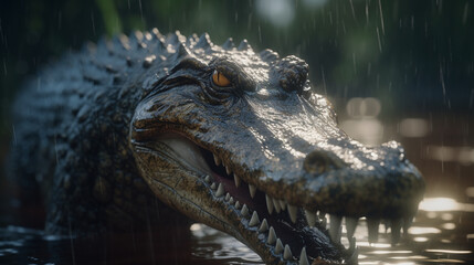 Obraz premium head of a crocodile