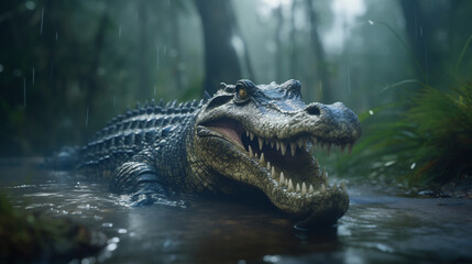 Obraz premium crocodile in the water