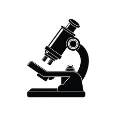 realistic microscope scientist silhouette