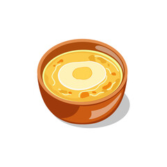 Soup bowl minimalist vector illustration ,simple transparent graphic element .Isolated on white background