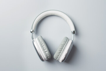 Wireless headphones on a gray background