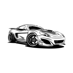 Fototapeta premium black and white vector illustration icon of car, about transportation