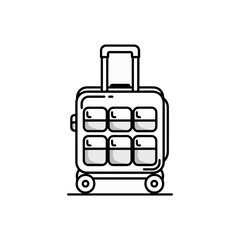 black and white vector illustration icon of car, about transportation