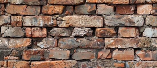 Obraz premium Background with a mix of weathered and fresh bricks for design and presentations showcasing a textured copy space image
