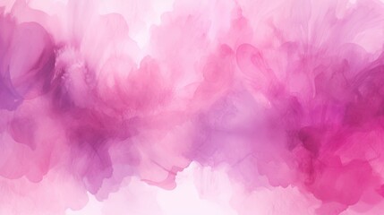 Fototapeta premium Abstract pink and purple watercolor background with fluid ink wash textures and soft blending.