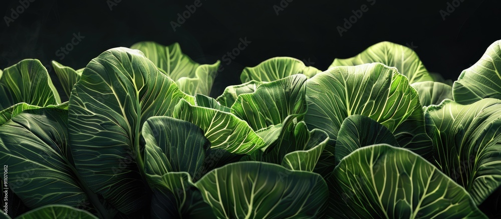 Poster bok choy offers high amounts of vitamin c and k with space for adding images. copy space image. plac